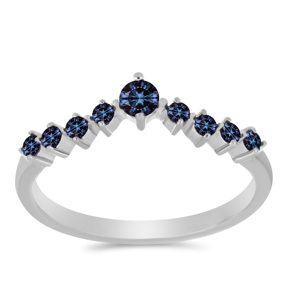 Anillo de Plata con Moisanita "Púrpura Imperial"