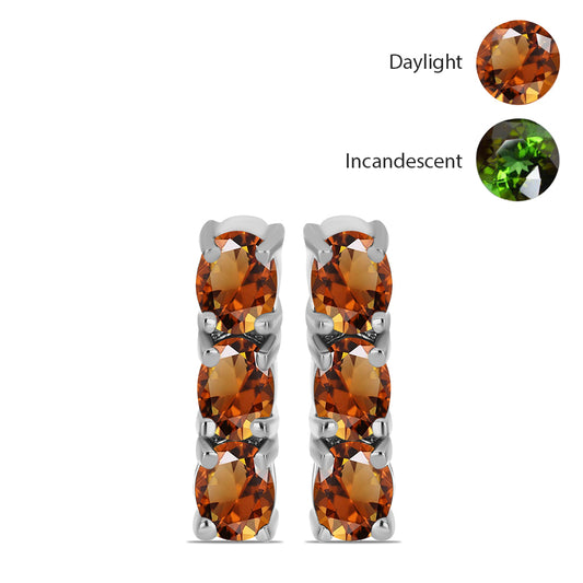 Pendientes de Plata con Zultanita de Anatolia certificado y cultivado en laboratorio