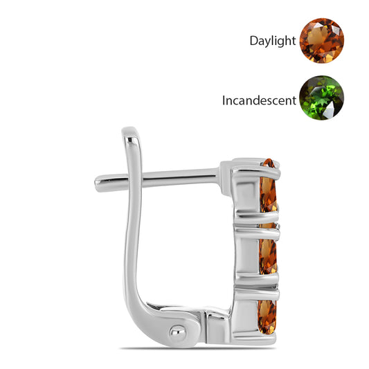 Pendientes de Plata con Zultanita de Anatolia certificado y cultivado en laboratorio