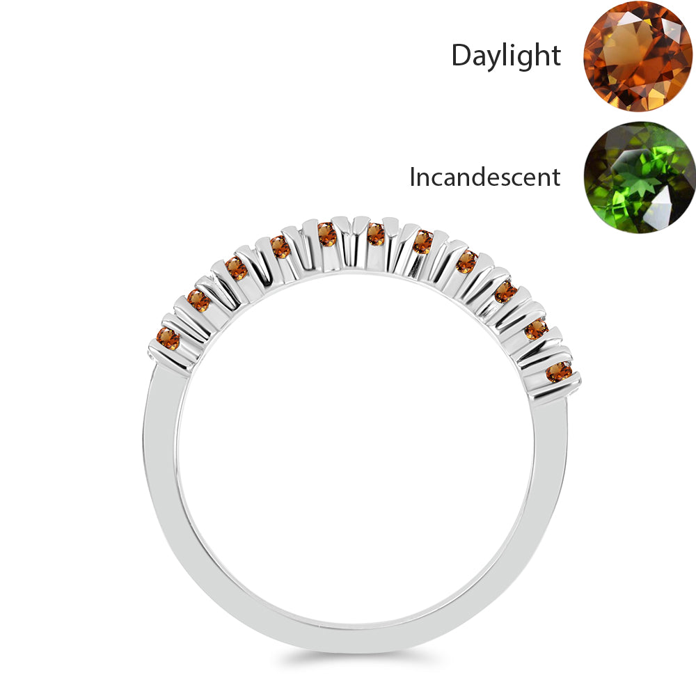 Anillo de Plata con Zultanita de Anatolia certificado y cultivado en laboratorio