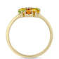 Anillo de Plata Bañada en Oro con Zafiro Arco Iris y Topacio Blanco