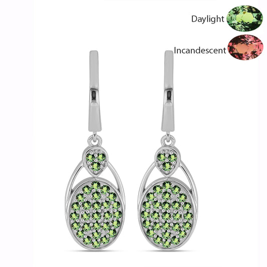 Pendientes de Plata con Alejandrita natural