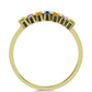 Anillo de Plata Bañada en Oro con Zafiro Arco Iris
