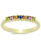Anillo de Plata Bañada en Oro con Zafiro Arco Iris