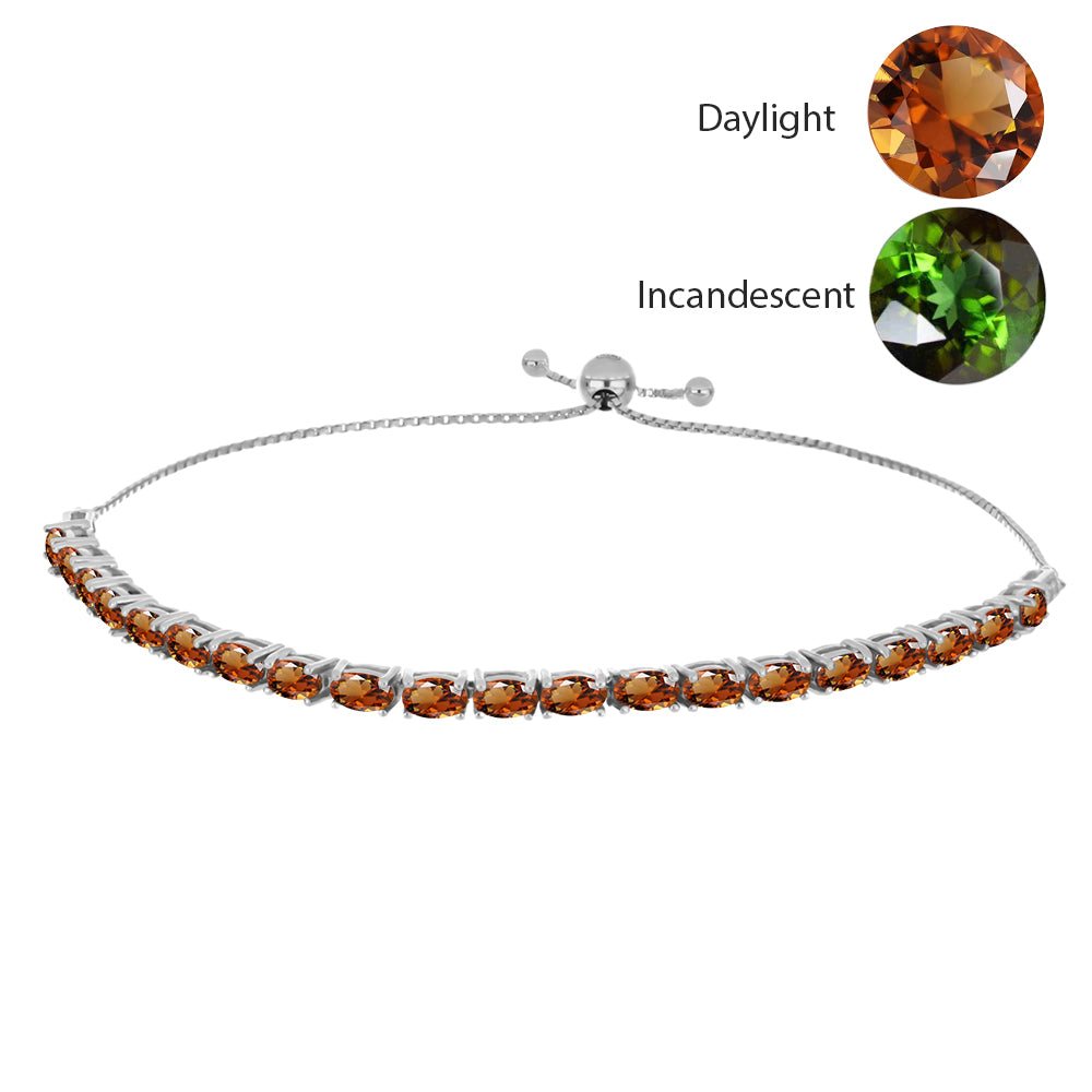 Pulsera de Plata con Zultanita de Anatolia certificado y cultivado en laboratorio y Topacio Blanco 1 