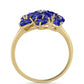 Anillo de Plata Bañada en Oro con Lapislázuli y Topacio Blanco