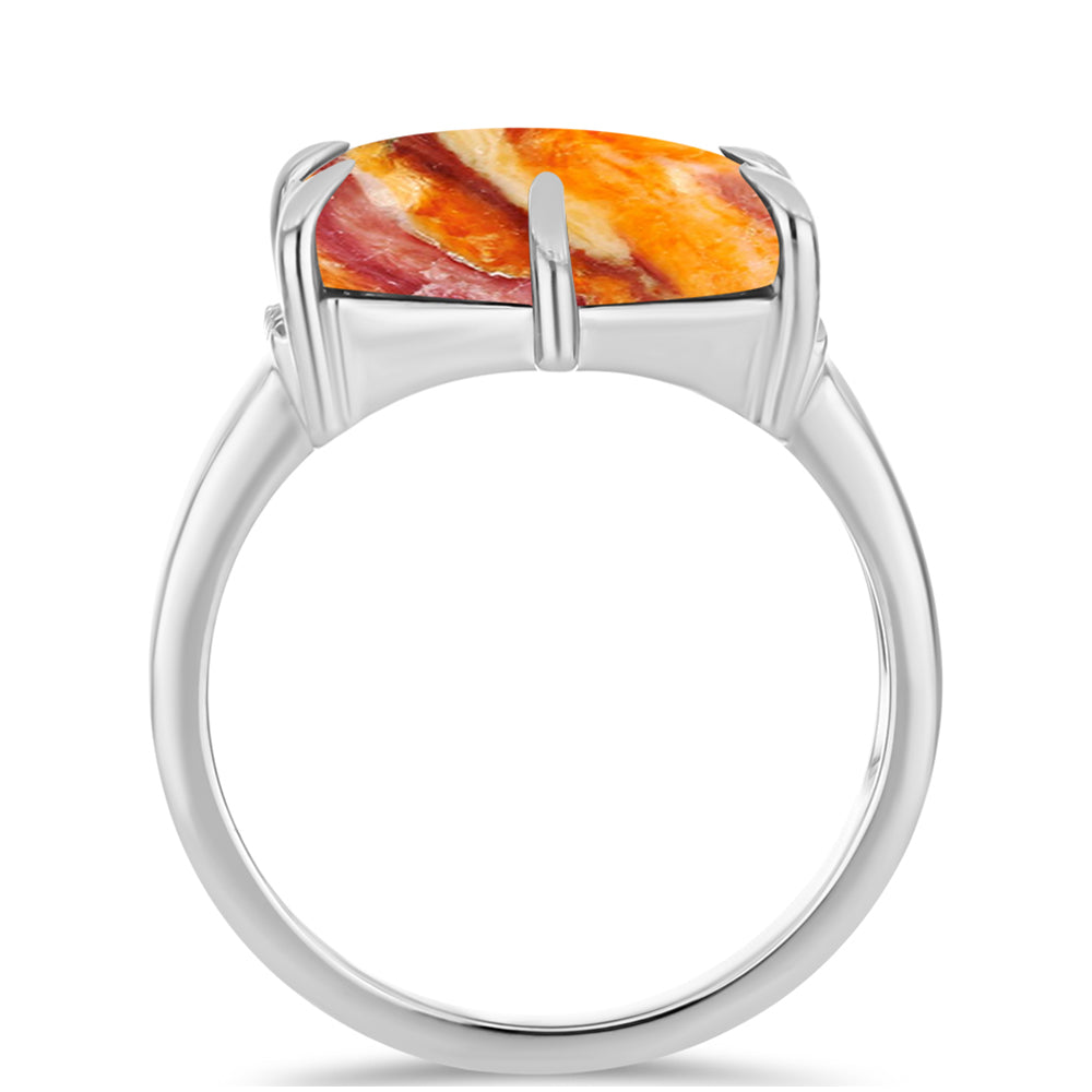 Anillo de Plata con Jaspe Garra de León y Topacio Blanco 2 