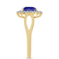 Anillo de Plata Bañada en Oro con Lapislázuli y Topacio Blanco