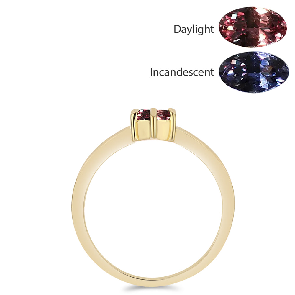Anillo de Plata Bañada en Oro con Granate Multicolor de Tsivory 3 