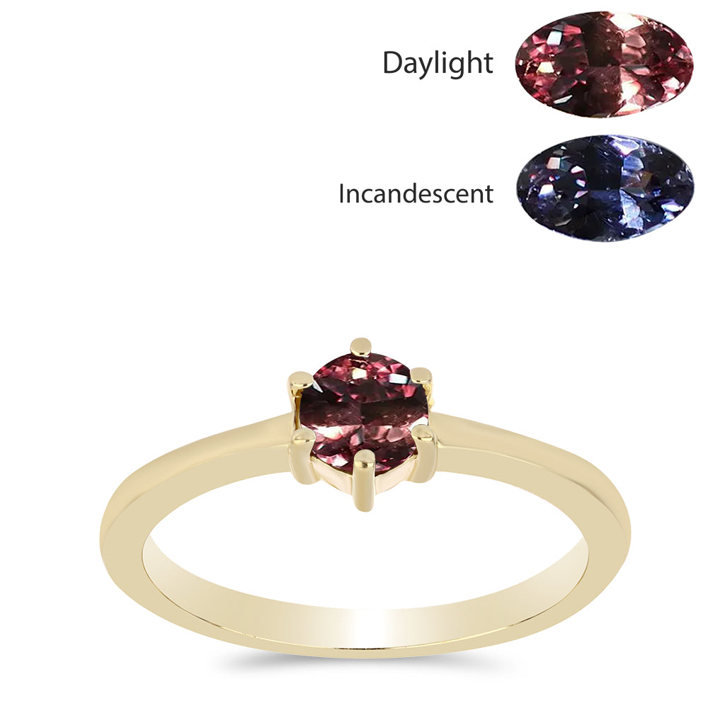 Anillo de Plata Bañada en Oro con Granate Multicolor de Tsivory 1 