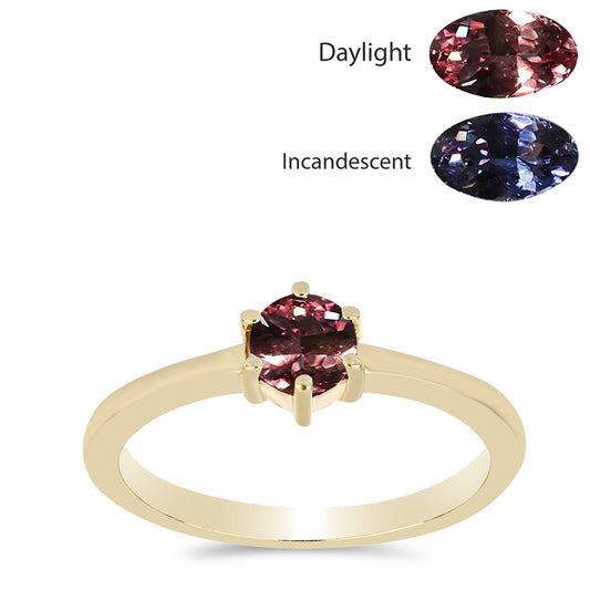 Anillo de Plata Bañada en Oro con Granate Multicolor de Tsivory