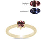 Anillo de Plata Bañada en Oro con Granate Multicolor de Tsivory