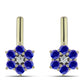 Pendientes de Plata Bañada en Oro con Lapislázuli y Topacio Blanco