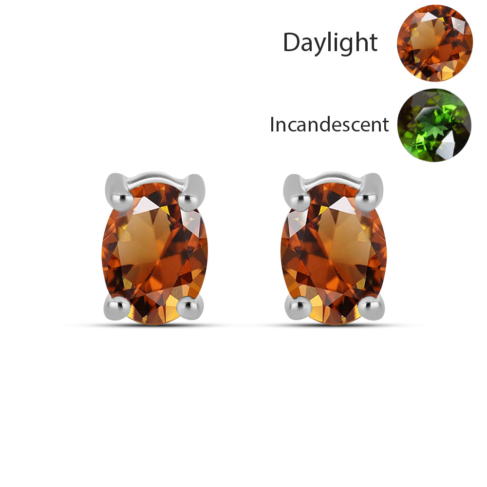 Pendientes de Plata con Zultanita de Anatolia certificado y cultivado en laboratorio