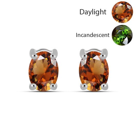 Pendientes de Plata con Zultanita de Anatolia certificado y cultivado en laboratorio