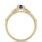 Anillo de Plata Bañada en Oro con Lapislázuli y Zircón Blanco