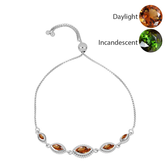 Pulsera de Plata con Zultanita de Anatolia certificado y cultivado en laboratorio