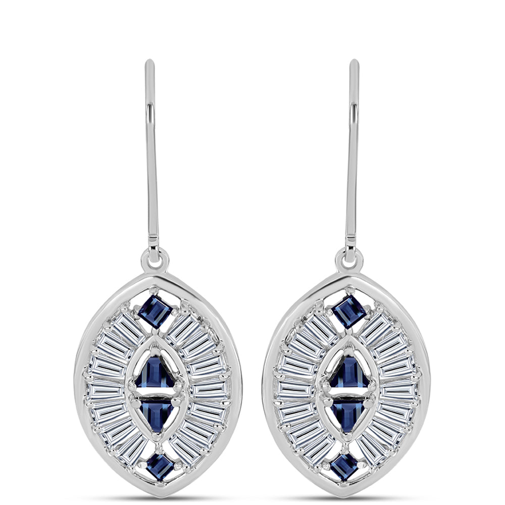 Pendientes de Plata con Moisanita "Púrpura Imperial" y Zircón Blanco