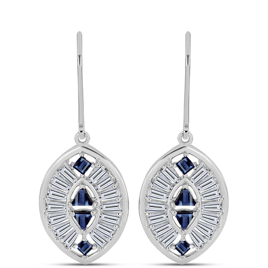 Pendientes de Plata con Moisanita "Púrpura Imperial" y Zircón Blanco
