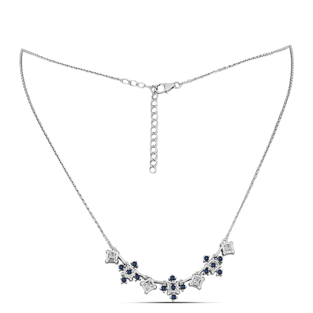Collar de Plata con Moisanita "Púrpura Imperial" y Topacio Blanco 1 