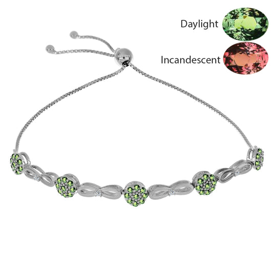 Pulsera de Plata con Alejandrita natural y Topacio Blanco