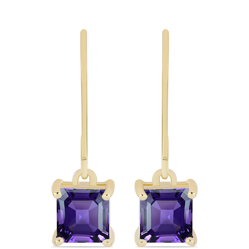 Pendientes de Plata Bañada en Oro con Amatista de Marruecos 1 