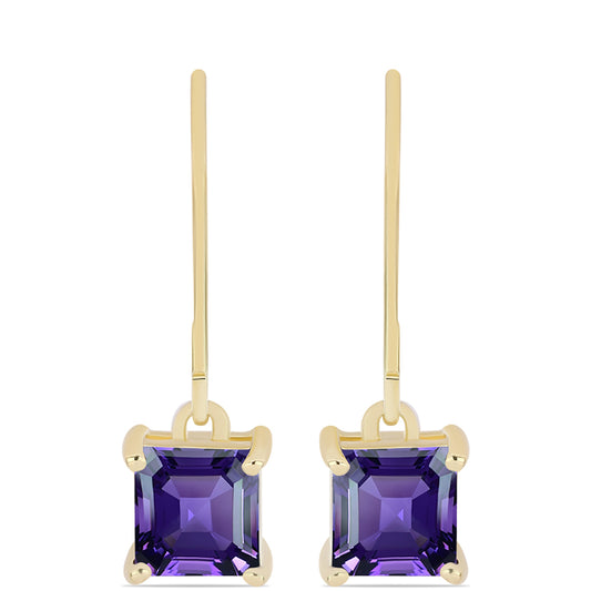 Pendientes de Plata Bañada en Oro con Amatista de Marruecos