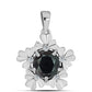 Colgante de Plata con Obsidiana y Topacio Blanco