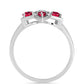 Anillo de Plata con Rubí de Madagascar y Topacio Blanco
