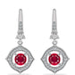 Pendientes de Plata con Rubí de Madagascar y Topacio Blanco