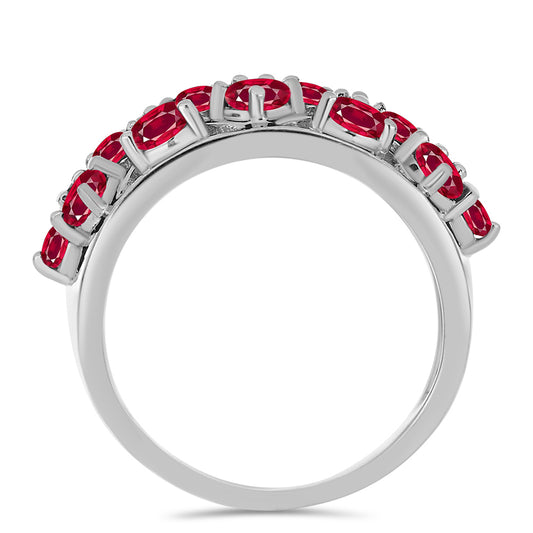 Anillo de Plata con Rubí de Madagascar y Topacio Blanco