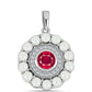 Colgante de Plata con Rubí de Madagascar y Perla blanca de agua dulce