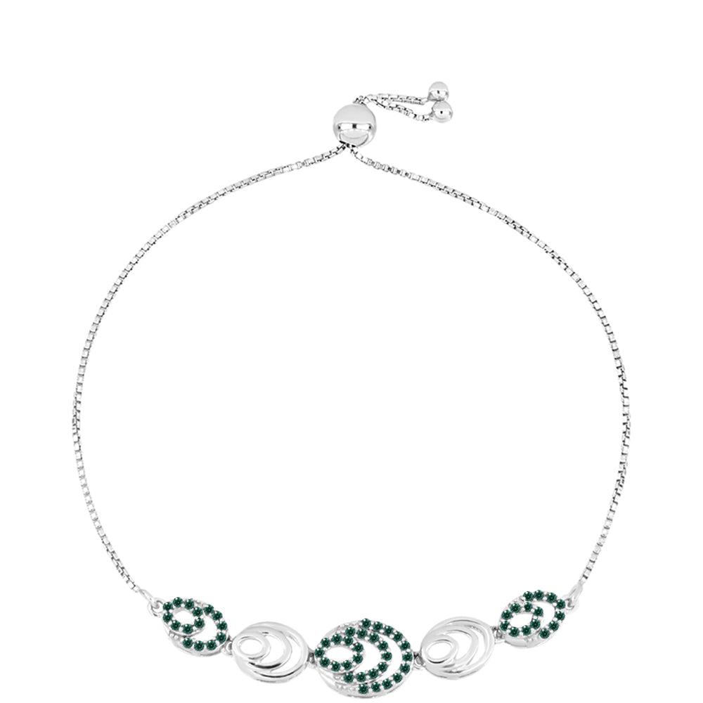 Pulsera de Plata con Moissanita azul mar verdosa 1 