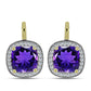 Pendientes de Plata Bañada en Oro con Amatista de Marruecos y Topacio Blanco