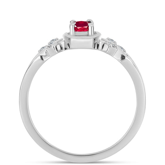 Anillo de Plata con Rubí de Madagascar y Topacio Blanco