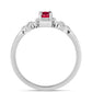 Anillo de Plata con Rubí de Madagascar y Topacio Blanco
