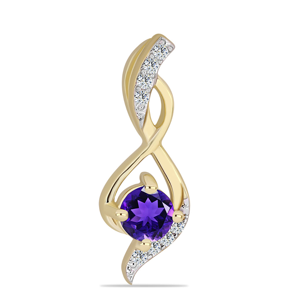 Conjunto de Plata Bañada en Oro con Amatista de Marruecos y Topacio Blanco ( Pendientes +Colgante ) 3 