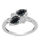 Anillo de Plata con Obsidiana y Topacio Blanco