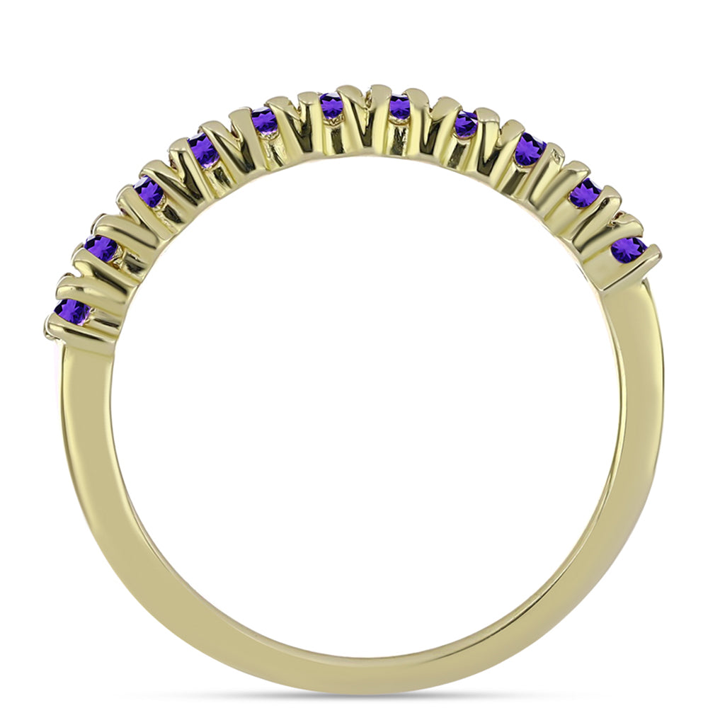 Anillo de Plata Bañada en Oro con Amatista de Marruecos