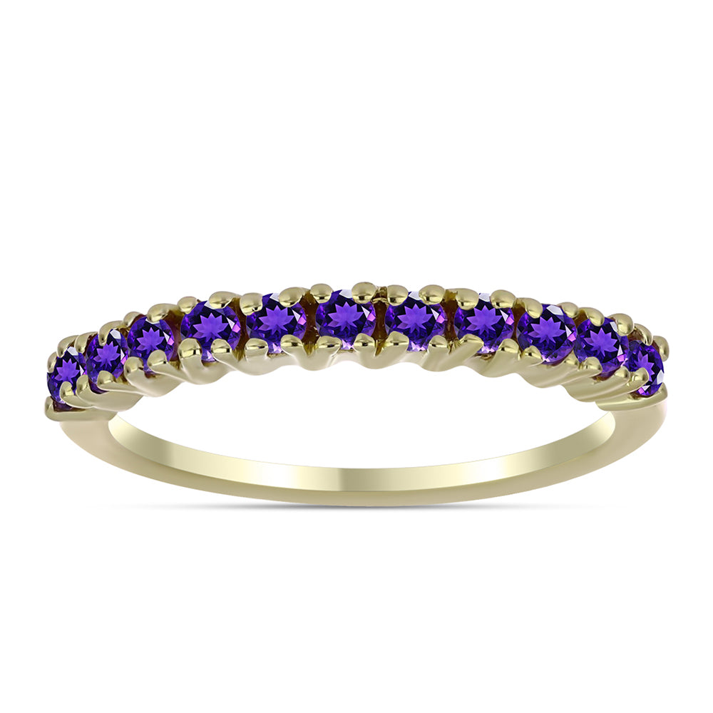 Anillo de Plata Bañada en Oro con Amatista de Marruecos 1 