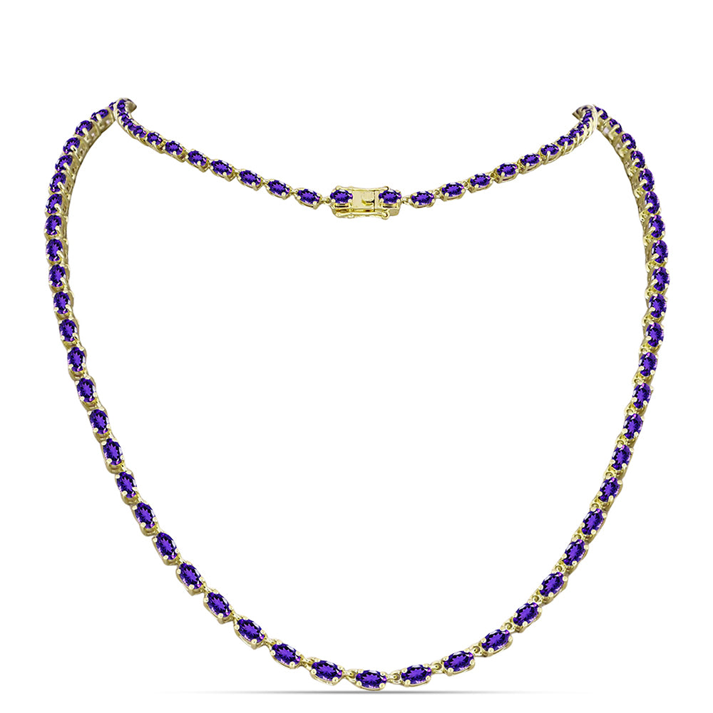 Collar de Plata Bañada en Oro con Amatista de Marruecos 1 