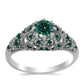 Anillo de Plata con Moissanita azul mar verdosa