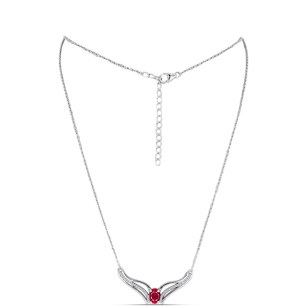 Collar de Plata con Rubí de Madagascar y Topacio Blanco 1 