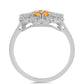 Anillo de Plata con Zafiro Padparadscha y Topacio Blanco