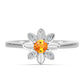 Anillo de Plata con Zafiro Padparadscha y Topacio Blanco