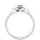 Anillo de Plata con Zafiro Padparadscha y Topacio Blanco