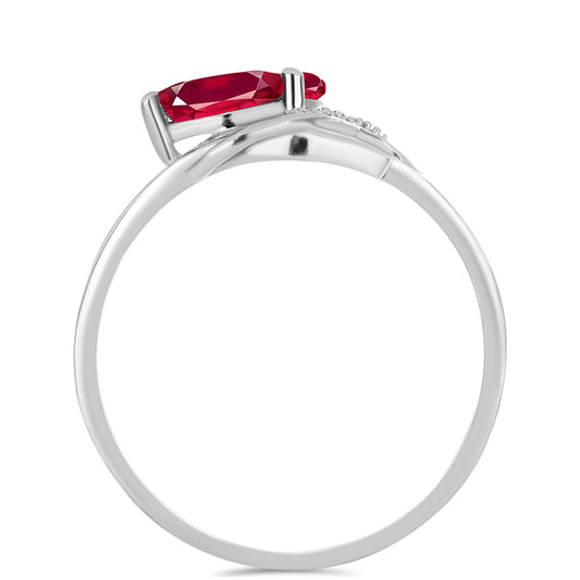Anillo de Plata con Rubí de Madagascar y Topacio Blanco