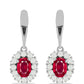Pendientes de Plata con Rubí de Madagascar y Perla blanca de agua dulce