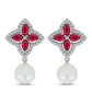 Colgante de Plata con Rubí de Madagascar y Perla blanca de agua dulce