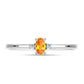 Anillo de Plata con Zafiro Padparadscha y Topacio Blanco